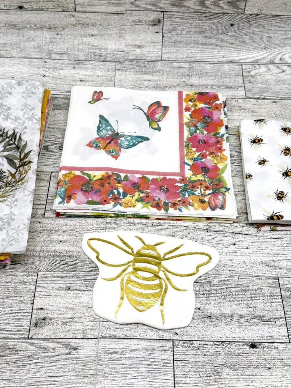 38 Napkins for Crafts/Decoupage - Birds, Bees, & Butterfly Theme-19 Napkins (x2)